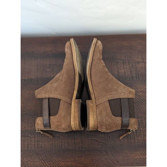 Franco Sarto Ketty Chelsea Brown Suede Back Zip Ankle Booties - Size 6.5 - Picture 4 of 7
